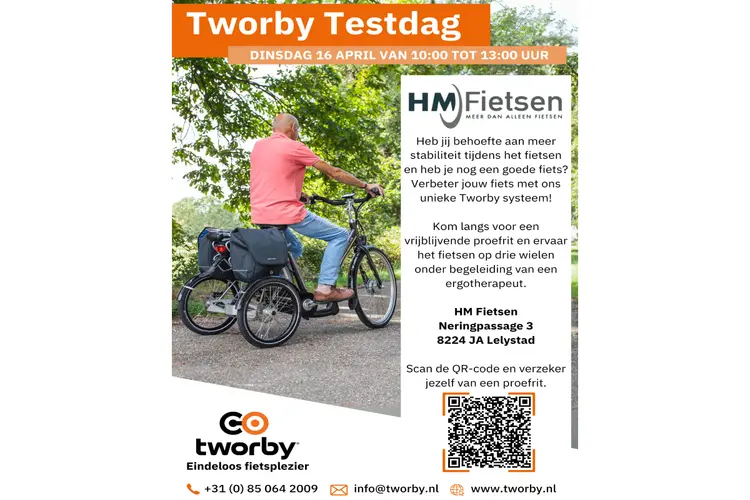 Tworby testdag bij HM Fietsen op 16 april